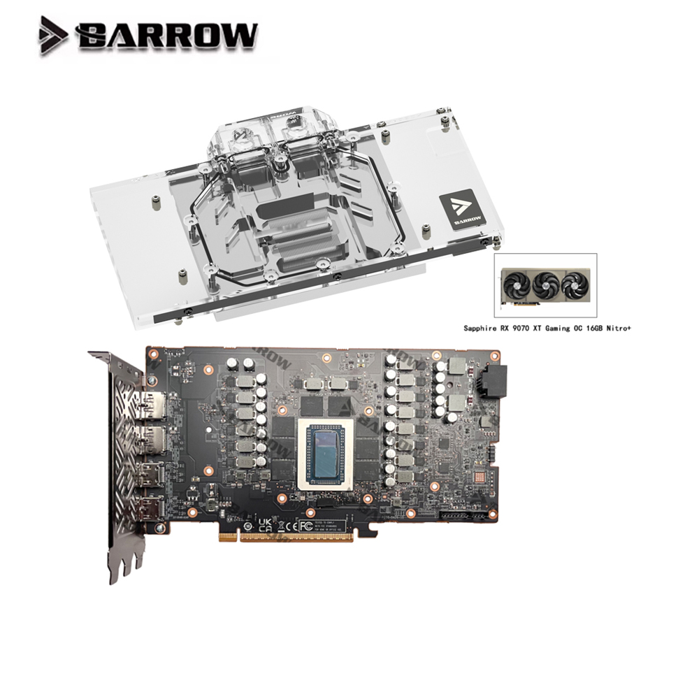 Barrow GPU Water Block For Sap - Rx 9070 Xt review and price